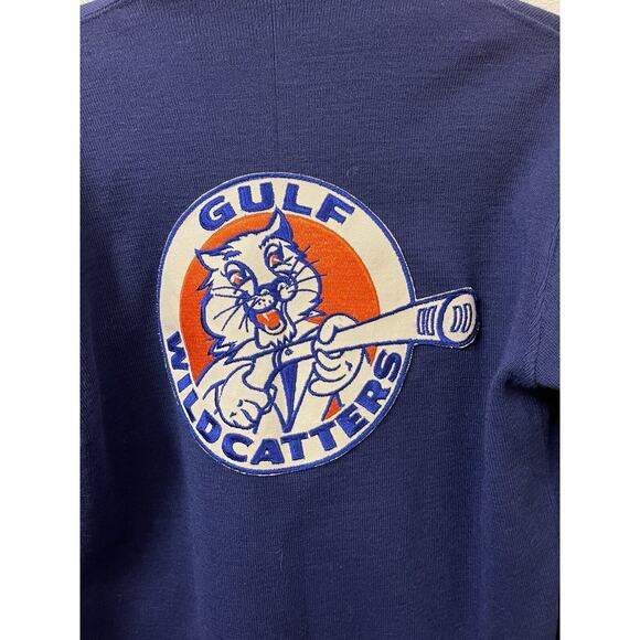 VTG 50/60s H.L. Whiting Co Letterman Wool Cardigan Sweater Gulf Wildcatters 42 - Picture 2 of 6